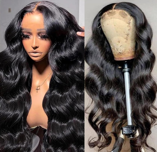 BeautyByTlo Glueless Wigs Human Hair Pre Plucked Pre Cut 5x5 HD Lace Closure Wigs Human Hair 26 Inch Wear and Go Body Wave Lace Front Wigs Human Hair for Black Women 180 Density Natural Black