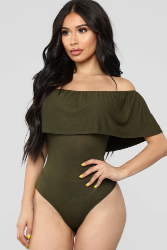 Making Me Happy Bodysuit - Olive